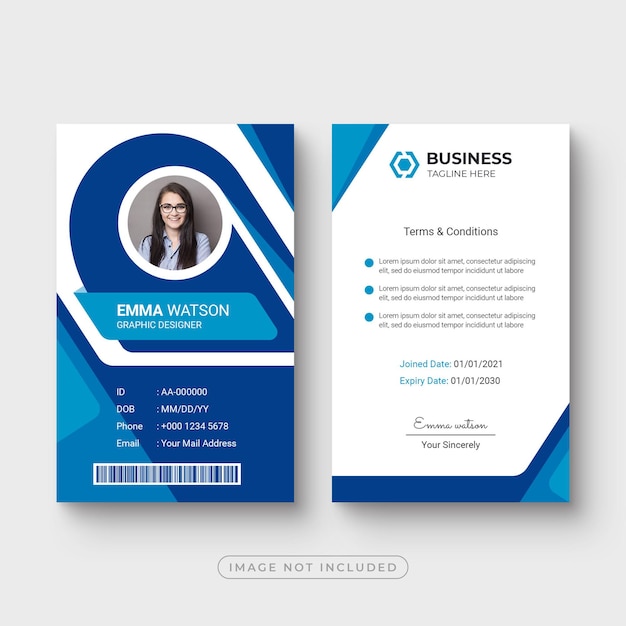 company employee id card template
