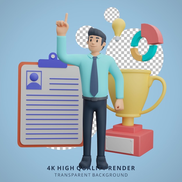 Company employees have come up with an idea 3D Character illustration
