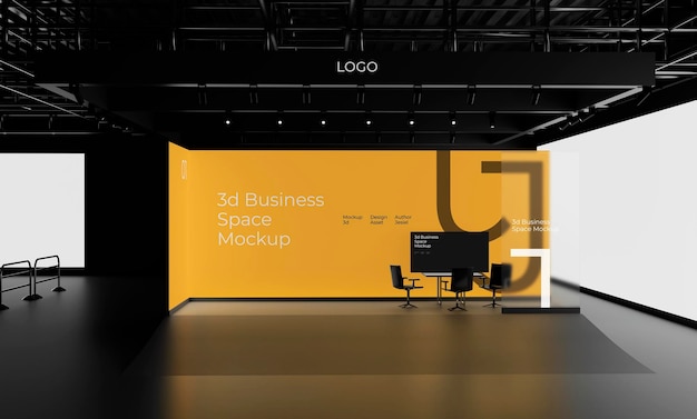 company gallery space mockup psd