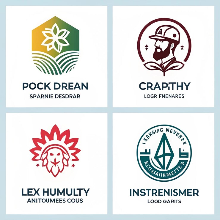 PSD company icon such logos abstract dot circle icons set halftone logo concept dotted circle isolate