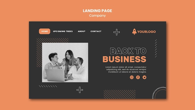 Company landing page template