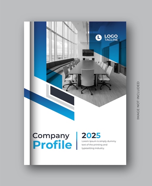 PSD company profile brochure with modern gradient shapes business book cover design