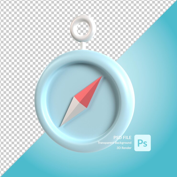 PSD компас 3d рендеринг иллюстрации