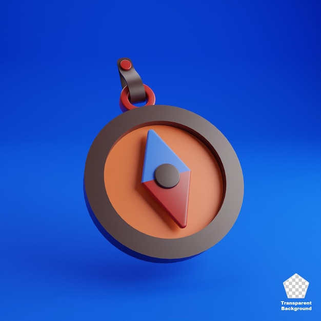 PSD compass camping 3d rendering icon