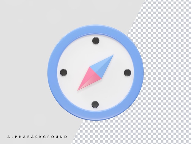 PSD コンパスのアイコン ベクトル 3 d レンダリング透明