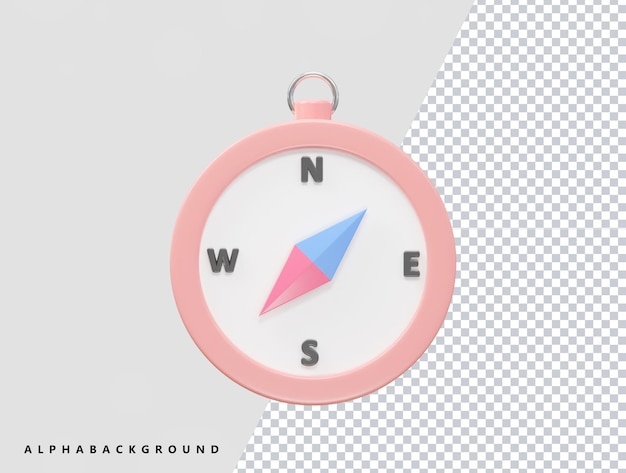 Compass icon vector 3d rendering transparent