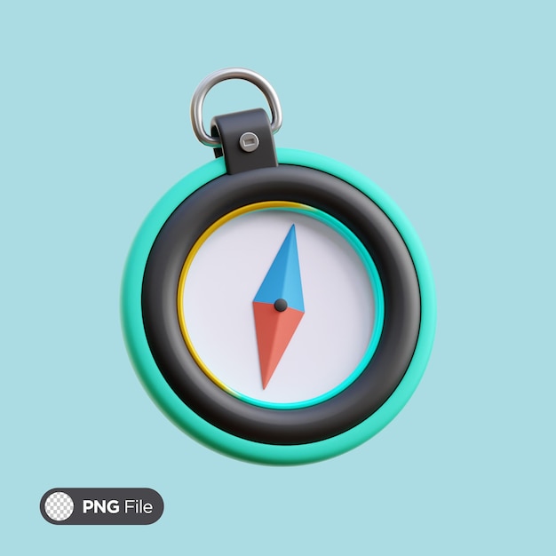 PSD compass navigation 3d icon illustration