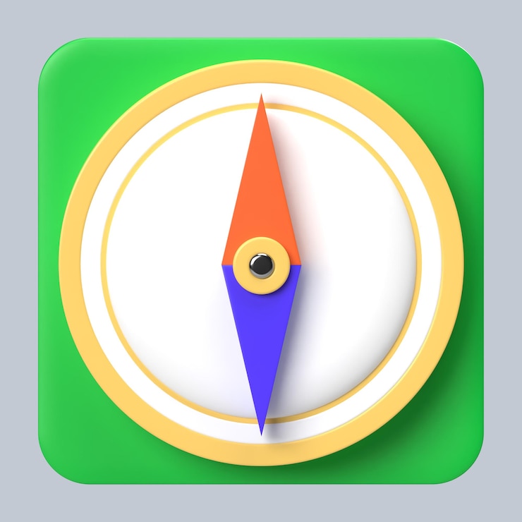 PSD コンパス ナビゲーション 3d アイコン