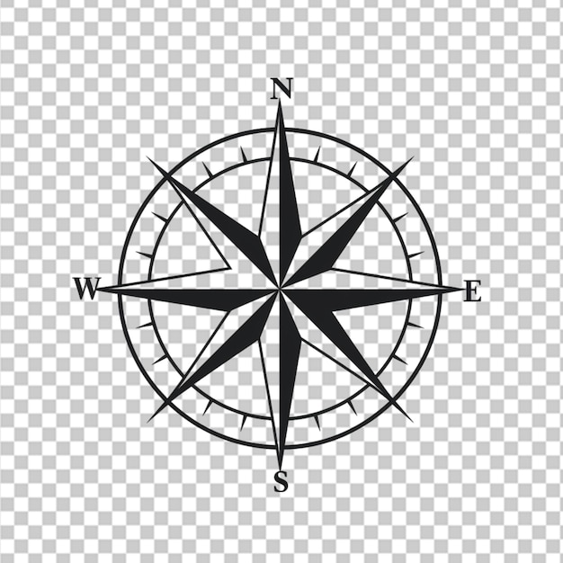 PSD compass rose with north south east and west indicated