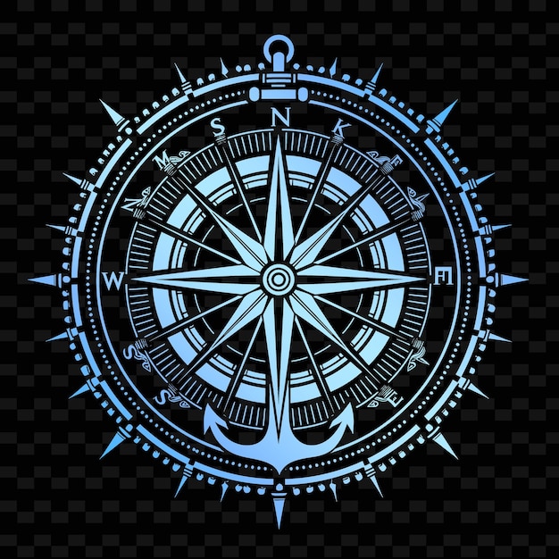 PSD a compass with the word compass on a black background