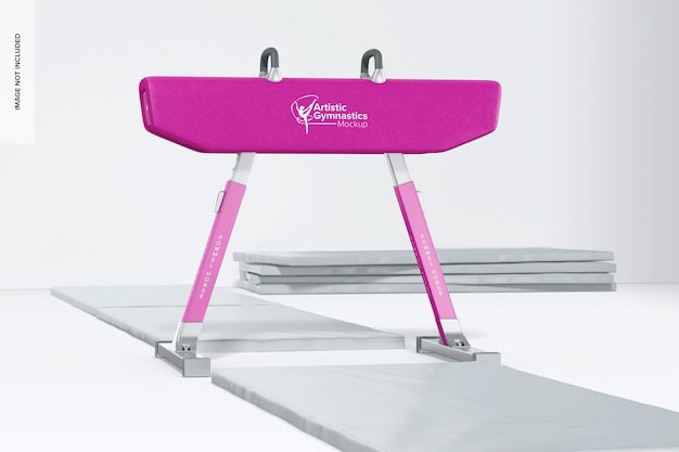 Competition Pommel Horse Mockup Low Angle View