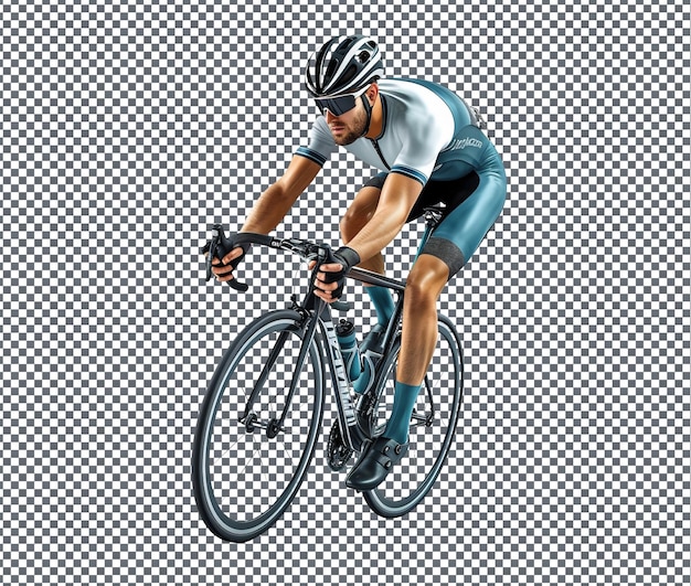 Competitive cycling isolated on transparent background