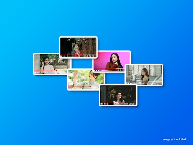 compilation of video thumbnails for social media or a website