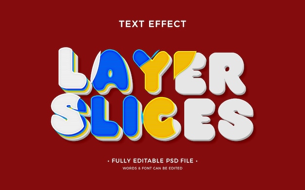 PSD complex slices text effect