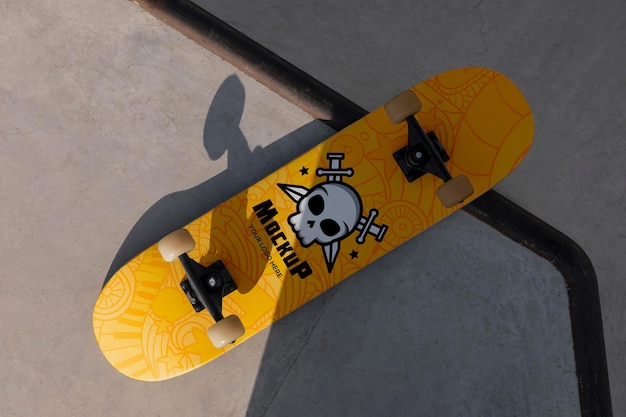 PSD compositie met mock-up skateboard