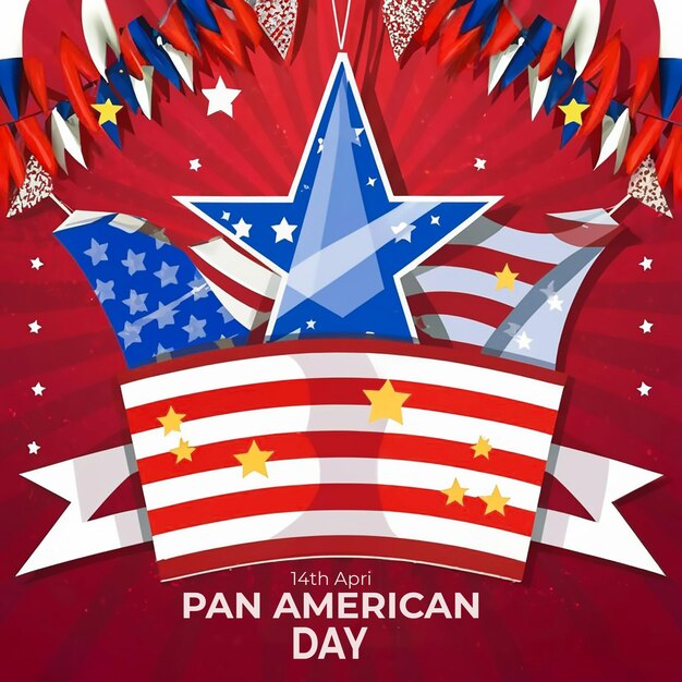 PSD composition for american 14th april pan american day celebration american independence day america