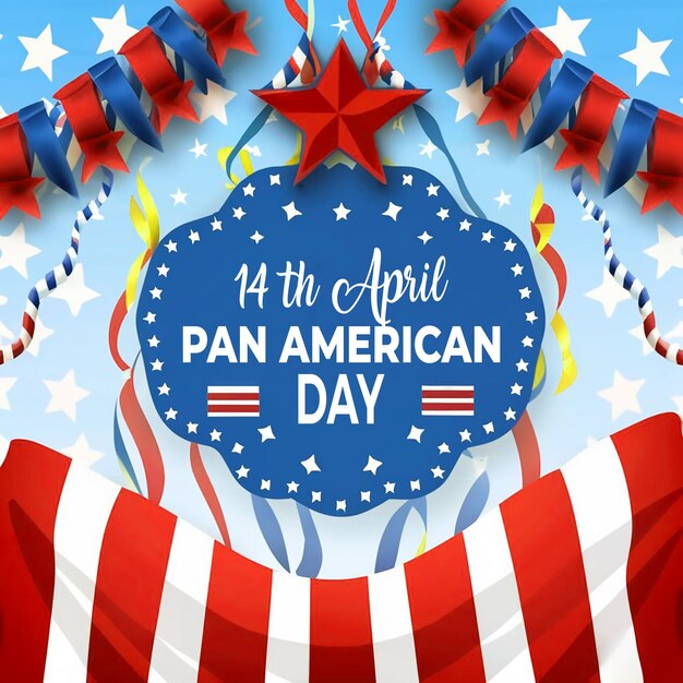 PSD composition for american 14th april pan american day celebration american independence day america