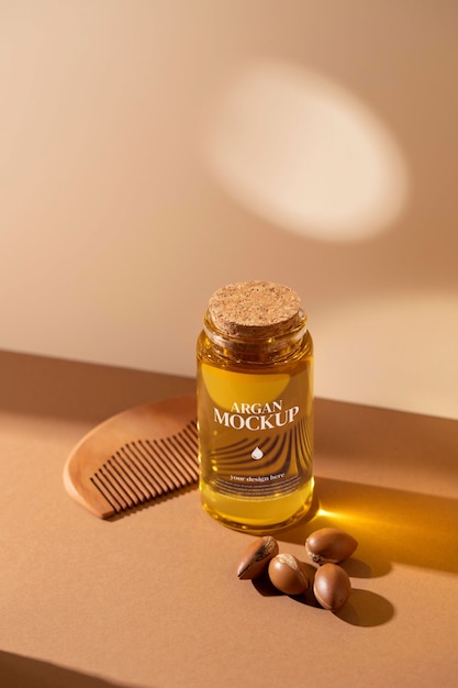 PSD composition of argan oil mock-up arrangement