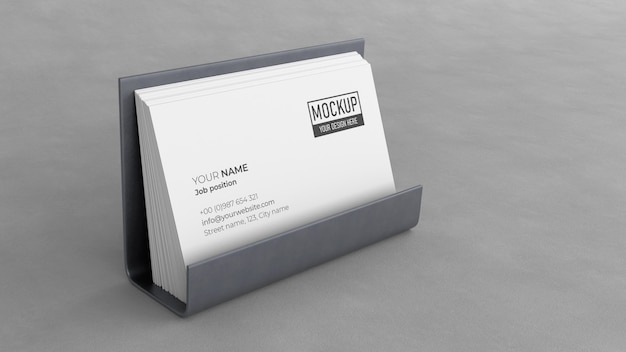 Composition of business card mock-up