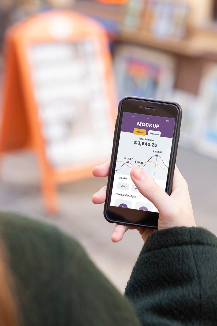 PSD composition of mobile payment application mock-up