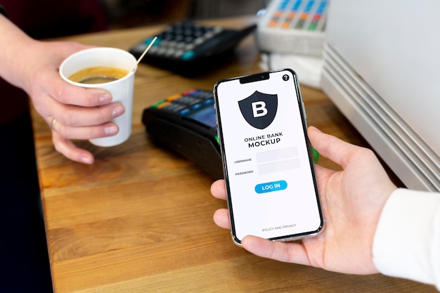 PSD composition of mobile payment application mock-up