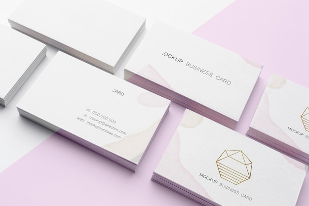 Composition of mock-up business card