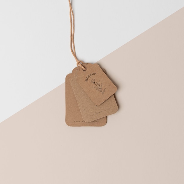 PSD composition of mock-up cardboard tag