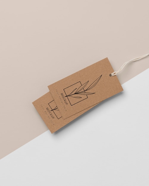 composition of mock-up cardboard tags