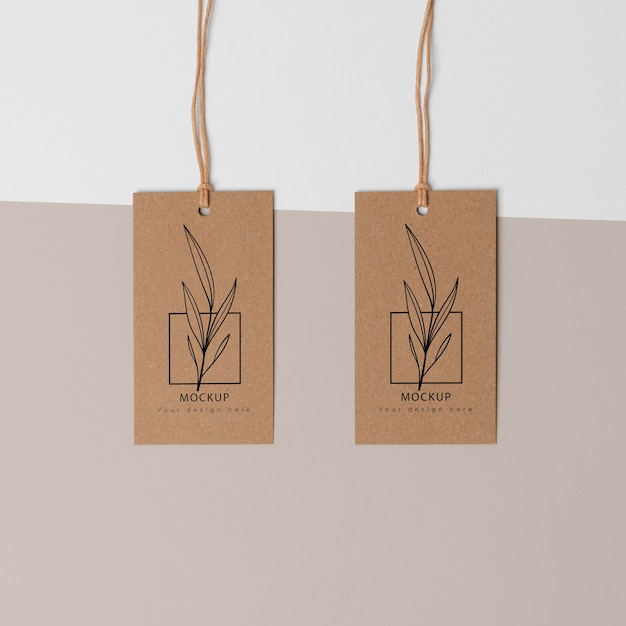 PSD composition of mock-up cardboard tags