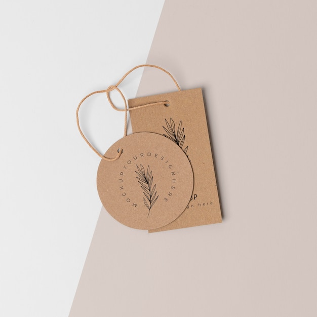 PSD composition of mock-up cardboard tags