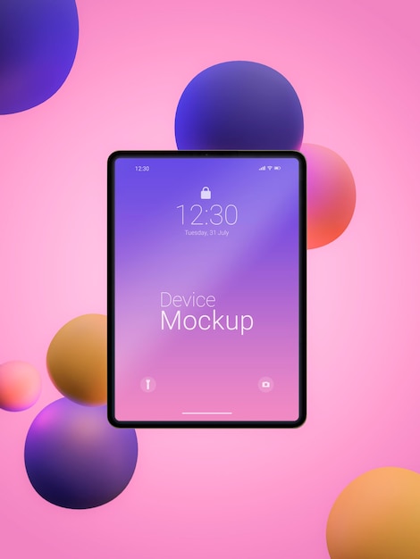 PSD composition of mock-up device with abstract liquids