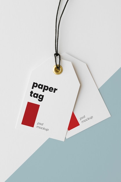 Composition of mock-up paper tags