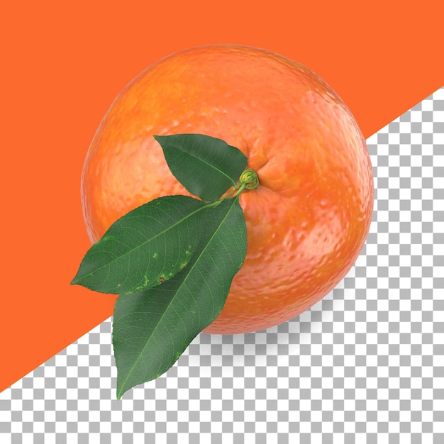 PSD composizione arance con foglie isolate per elemento di design di frutta
