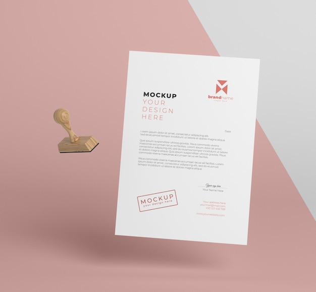 PSD composizione di carta e sigillo mock-up