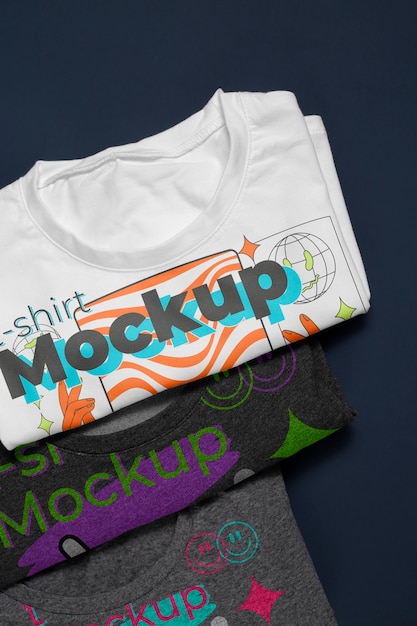 Composition of sweatshirt and t-shirt mockup design