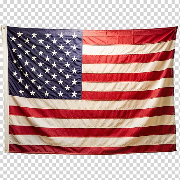 PSD composition of a white american flag on transparent background