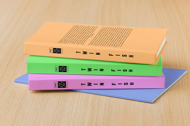 PSD composition with books cover mock-up