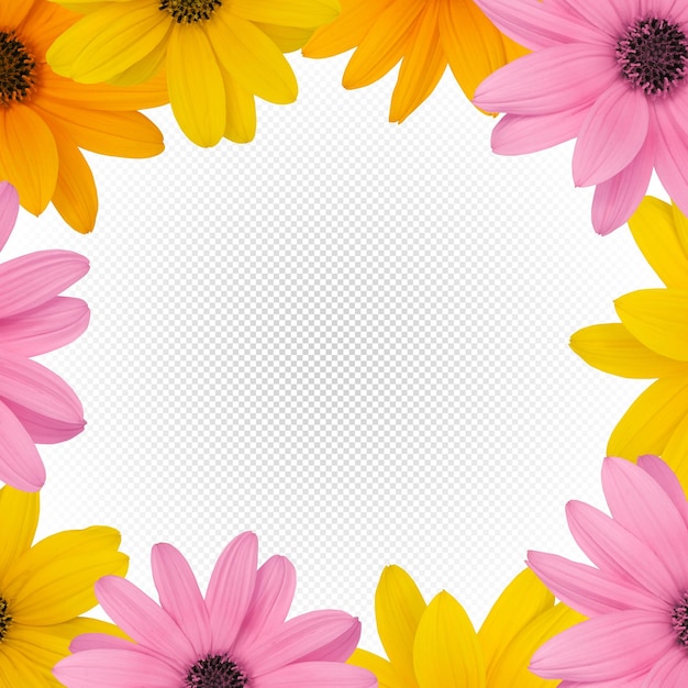 PSD composition with colored flower for spring or background