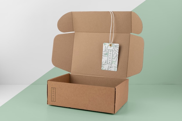 PSD composition with craft box tag mock-up