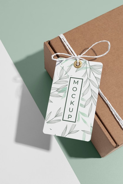 PSD composition with craft box tag mock-up