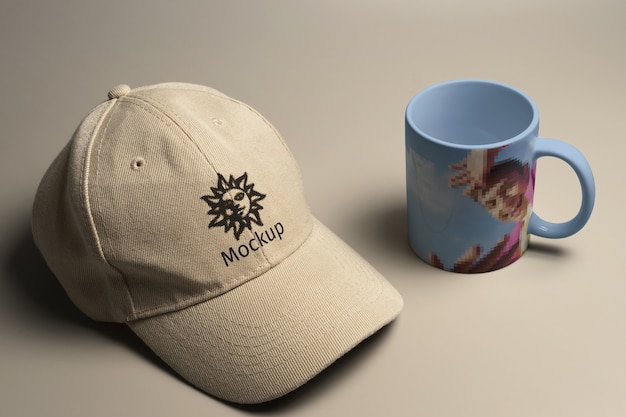 PSD composition with merchandising items mock-up