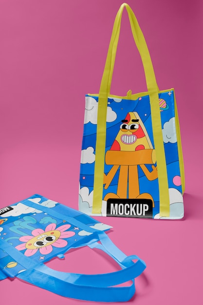 Composition with mock-up eco friendly tote bag