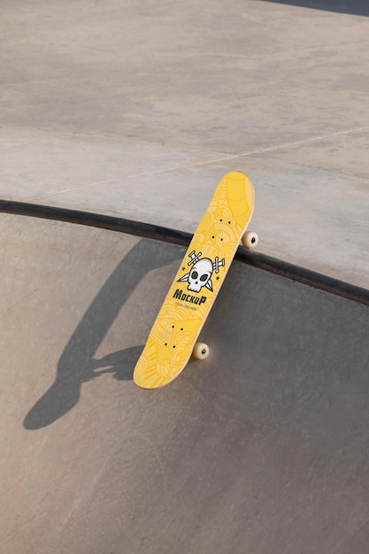 PSD composition with mock-up skateboard