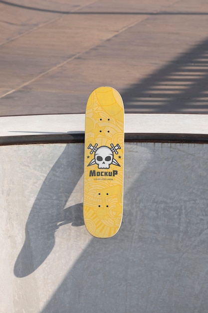 Composition with mock-up skateboard