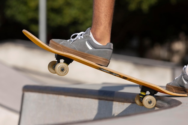 PSD composition with mock-up skateboard