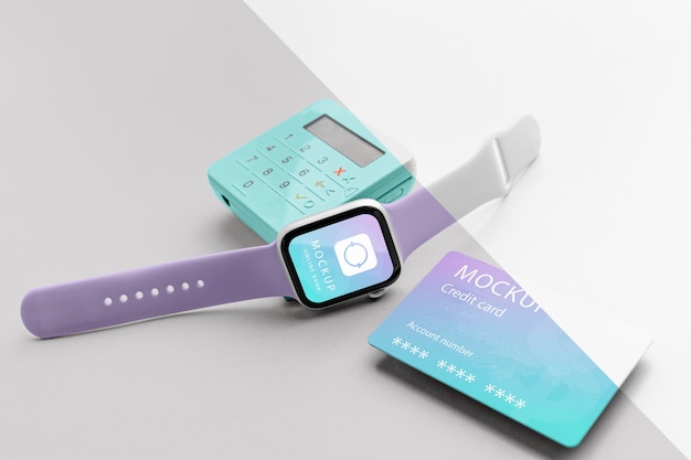 PSD composition with smartphone payment app mock-up