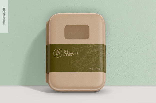 Compostable Food Container with Window Mockup Front View