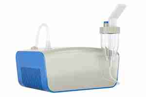 PSD compressor inhaler nebulizer 3d rendering isolated on transparent background