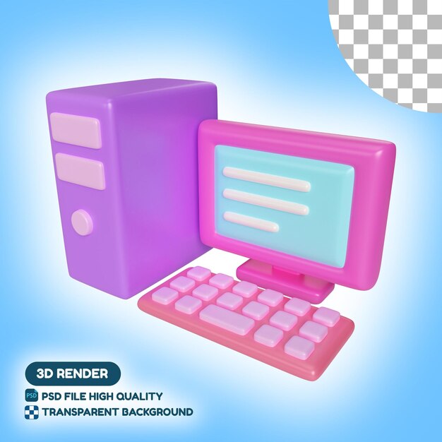 Computer 3D Render Illustration