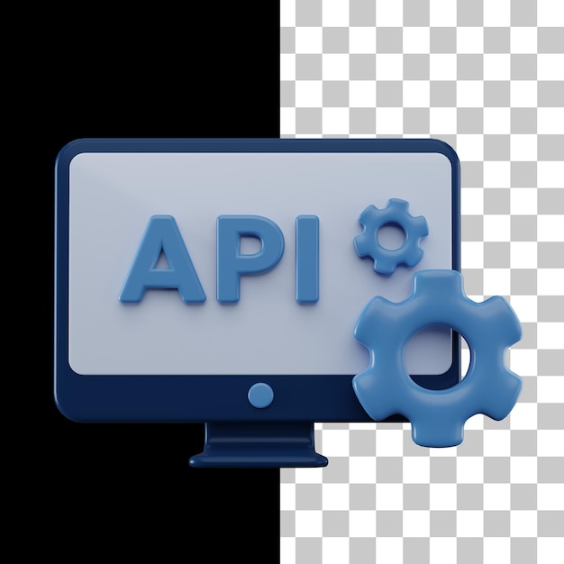 PSD computer api development 3d icon